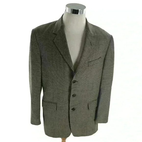 Gianfranco  Italy 100% Wool Fully Lined 3 Button  Coat Jacket Men"s Size 43R - Picture 1 of 10